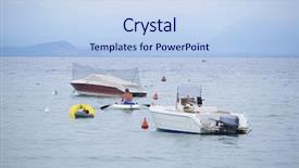  Presentation with engine ships - Amazing PPT theme having ships engine - image of boat backdrop and a sky blue colored foreground