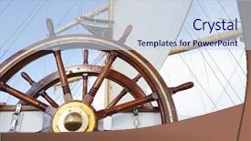  Presentation with ship - Slide set enhanced with ships helm on deck background and a sky blue colored foreground