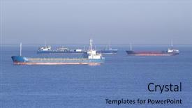  Presentation with anchor - Presentation theme with ships on anchor waiting for the tide to change english channel uk background and a teal colored foreground