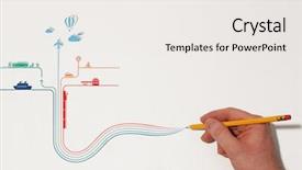  Presentation with paper planes - Amazing PPT theme having ships planes - hand drawing transportation types backdrop and a white colored foreground