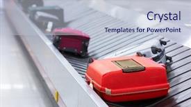  Presentation with luggage - Amazing slide deck having ships planes - luggage on the track backdrop and a lemonade colored foreground