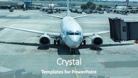  Presentation with loading - Presentation design with ships planes - plane at the airport background and a seafoam green colored foreground