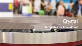  Presentation with luggage - Slide set having ships planes - two suitcases on the luggage background and a coral colored foreground