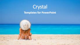  Presentation with zakynthos - Colorful presentation design enhanced with shipwreck beach in zakynthos island backdrop and a teal colored foreground