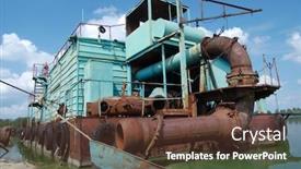  Presentation with chernobyl - PPT layouts featuring shipwreck-lost-city-near-chernobyl background and a tawny brown colored foreground