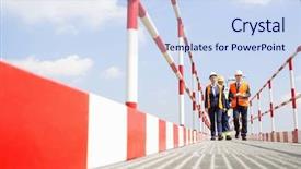  Presentation with walking - Slides featuring shipyard - full-length of workers walking background and a sky blue colored foreground