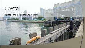  Presentation with shipyard - Slide set consisting of young loving couple bride and groom on their wedding day on wedding setup arch venue background beach wedding in tropics background and a light blue colored foreground