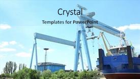  Presentation with shipyard - Amazing theme having shipyard repair - cranes and ship in river backdrop and a arctic colored foreground