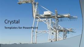  Presentation with ship repair - PPT theme enhanced with shipyard repair - ship crane background and a light blue colored foreground