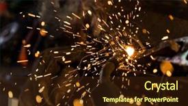  Presentation with welding - Slide deck featuring shipyard repair - worker with protective mask welding background and a wine colored foreground