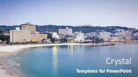  Presentation with japan - Cool new slides with shirahama beach wakayama japan backdrop and a teal colored foreground