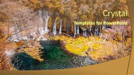  Presentation with falls - PPT theme enhanced with shiraito-falls-in-fujinomiya-japan background and a tawny brown colored foreground