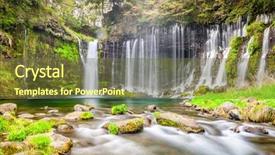  Presentation with travel japan - PPT theme consisting of shiraito falls japan background and a tawny brown colored foreground