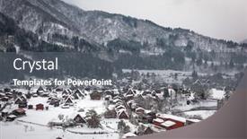 Presentation with japan - Audience pleasing PPT theme consisting of shirakawago-japan-historic-village backdrop and a gray colored foreground