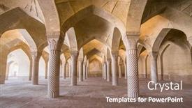  Presentation with mosque iran - Beautiful PPT theme featuring shiraz-iran-december-26-2015 backdrop and a  colored foreground