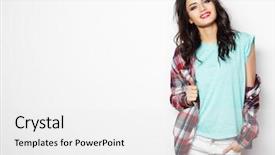  Presentation with washing clothes quotes - Slides consisting of shirt - beautiful woman wearing casual clothes background and a white colored foreground