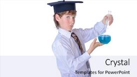  Presentation with academic - Slides enhanced with shirt a tie and academic background and a light blue colored foreground