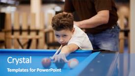  Presentation with polo - Audience pleasing PPT layouts consisting of shirt aims ball with cue backdrop and a teal colored foreground