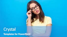  Presentation with young hackers in the concept - Colorful slide set enhanced with shirt and glasses over bright backdrop and a  colored foreground