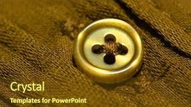 Presentation with clothing - Slide deck consisting of shirt blouse or jacket buttons background and a tawny brown colored foreground