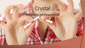  Presentation with cigarette - Presentation featuring shirt breaks cigarette quit smoking background and a coral colored foreground