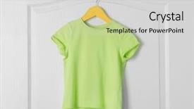  Presentation with color - Cool new presentation theme with shirt hanging on white door backdrop and a  colored foreground