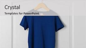  Presentation with blank - PPT layouts consisting of shirt hanging on white door background and a  colored foreground
