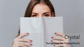  Presentation with book - Slide set featuring shirt hiding behind the book background and a light gray colored foreground