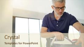  Presentation with sonar blue modern ship radar - PPT theme featuring shirt in stunnig modern home background and a cream colored foreground