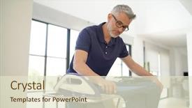  Presentation with ironing - Amazing slide set having shirt in stunning modern home backdrop and a soft green colored foreground