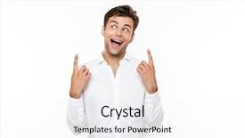  Presentation with space - Cool new slides with shirt isolated over white backgound backdrop and a white colored foreground