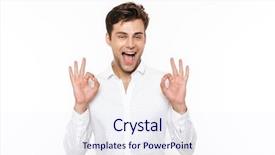  Presentation with cheerful - Slide deck consisting of shirt isolated over white backgound background and a  colored foreground