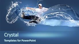  Presentation with abstract - Slide deck featuring shirt on an abstract background background and a ocean colored foreground