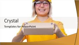  Presentation with blue white and yellow - Amazing presentation theme having shirt on white clean background backdrop and a lemonade colored foreground