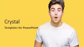  Presentation with fear - Presentation design consisting of shirt over isolated background afraid background and a yellow colored foreground