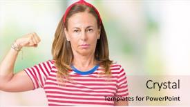  Presentation with muscle - Colorful presentation theme enhanced with shirt over isolated background strong backdrop and a  colored foreground