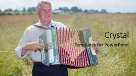  Presentation with accordion - Slides with shirt play on accordion background and a mint green colored foreground