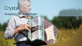  Presentation with accordion - Presentation theme having shirt play on accordion background and a light blue colored foreground