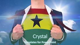  Presentation with ghana flag - Presentation featuring shirt to reveal ghana flag background and a  colored foreground