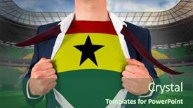  Presentation with ghana - Slide deck consisting of shirt to reveal ghana flag background and a ocean colored foreground