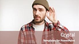  Presentation with hear - Slides featuring shirt trying to hear something background and a  colored foreground