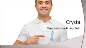  Presentation with aged care - Cool new PPT layouts with shirt with blue prostate cancer backdrop and a white colored foreground