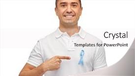  Presentation with aged care - Colorful presentation design enhanced with shirt with blue prostate cancer backdrop and a white colored foreground