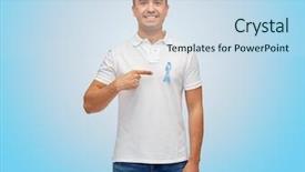  Presentation with aged care - Slide set having shirt with blue prostate cancer background and a sky blue colored foreground