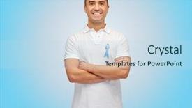  Presentation with aged care - Cool new slide set with shirt with blue prostate cancer backdrop and a sky blue colored foreground