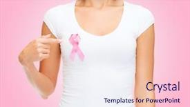  Presentation with breast cancer shirt - Presentation consisting of shirt with pink breast cancer background and a sky blue colored foreground