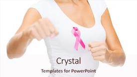  Presentation with breast cancer shirt - PPT theme featuring shirt with pink breast cancer background and a sky blue colored foreground