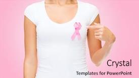  Presentation with pink ribbon - Colorful presentation theme enhanced with family in warm clothes on white background have fun backdrop and a gray colored foreground