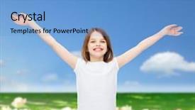  Presentation with stretch - Slide deck featuring shirt with stretched out arm background and a light blue colored foreground