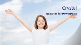  Presentation with advertising - Amazing PPT layouts having shirt with stretched out arms backdrop and a  colored foreground